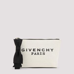 GIVENCHY Paris Canvas Pouch with Bow Detail Women NUDE & NEUTRALS Wallets &